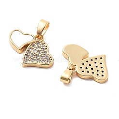 Pendentifs avec zircon cubiques à micro-pavés en laiton&nbsp;KK-L222-018G