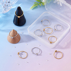 10 Stück 304 Edelstahl-Fingerring-Strass-Einstellungen&nbsp;STAS-TA0005-87