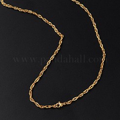 Collares de cadena de cuerda de latón con revestimiento de rejilla de 3 mm para mujeres y hombres&nbsp;MAK-L044-29G