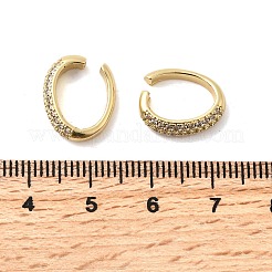 Ovale Manschettenohrringe aus Messing mit Mikropavé und klaren Zirkonia&nbsp;EJEW-F382-02G