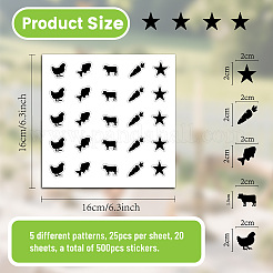Étiquettes autocollantes rectangulaires en plastique pour menu de restaurant&nbsp;AJEW-WH20178-001
