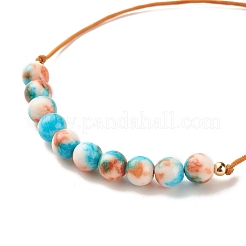 Rundes geflochtenes Perlenarmband aus natürlicher weißer Jade&nbsp;BJEW-JB07969-04