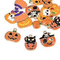 16pcs 8 Arten Halloween-Legierungs-Emaille-Anhänger&nbsp;ENAM-FP0003-05