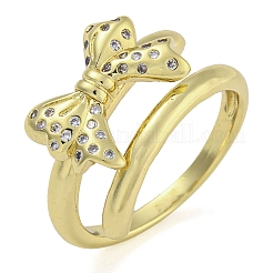 Nœud papillon en laiton micro pavé de zircons cubiques transparents&nbsp;RJEW-Z046-04G-02