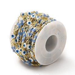 Fiore in ottone smaltato con catenelle malocchio&nbsp;CHC-A006-08G