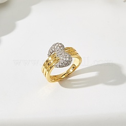 Bagues en laiton avec micro pavé de zircone cubique pour femmes&nbsp;IC2063