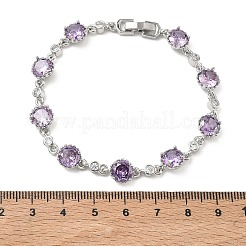 Damen-Armbänder aus Messing mit Mikropavé-Fassung und Zirkonia&nbsp;BJEW-A172-01P