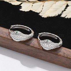 Orecchini a cerchio in ottone chiaro con zirconi cubici&nbsp;EJEW-Q014-20P
