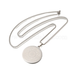 Konstellation 201 Edelstahl-Box-Kette Sonne Anhänger Halsketten&nbsp;NJEW-S003-01P