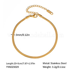 Cavigliere piatte in acciaio inossidabile in stile europeo con catena a serpente per donna&nbsp;PL9506-2