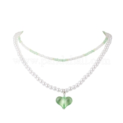 Ciondolo a forma di cuore in acrilico&nbsp;NJEW-JN05290-01
