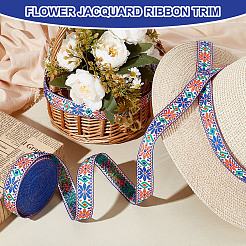 Ruban de fleurs jacquard en polyester de style ethnique&nbsp;OCOR-PH0004-86C
