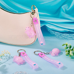 3 porte-clés pendentif tortue en PVC&nbsp;KEYC-TADJ0001-02E