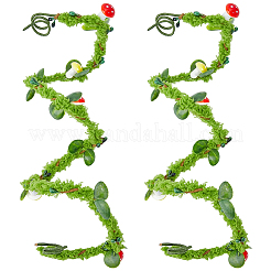 Bracelet de bras en rotin avec guirlande de fleurs en plastique et en fer&nbsp;AJEW-GF0014-06