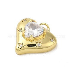 Pendentif en zircone cubique transparente micro pave en laiton placage en rack&nbsp;KK-H473-05G-01