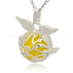 Pendenti a gabbia in ottone placcato color argento&nbsp;KK-J213-16S