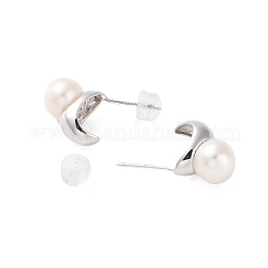 925 orecchino a bottone in argento sterling&nbsp;EJEW-H002-24P