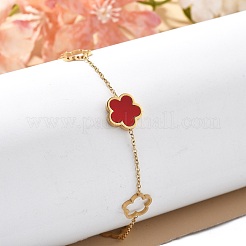 Pulseras de eslabones de acero inoxidable 304 con revestimiento iónico (IP)&nbsp;BJEW-P345-11G-02