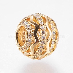 Perline zirconi micro pave  in ottone&nbsp;ZIRC-J018-36G