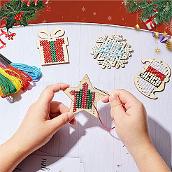 1 Beutel Holz-Kreuzstichpackungen mit Weihnachtsmotiv&nbsp;WOOD-SC0002-24