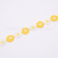 Gänseblümchen-Sonnenblumen-Dekoration aus Polyester-Spitzenborten&nbsp;OCOR-WH0064-26E