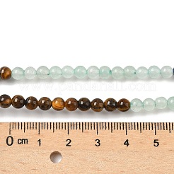 Chakra natürlicher roter Jaspis & gelbe Jade & grüner Aventurin & Tigerauge & Sodalith & Amethyst Perlenstränge&nbsp;G-NH0002-E02-4mm
