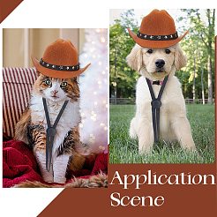 Sombrero de vaquero de fieltro para mascota&nbsp;AJEW-WH20070-131C