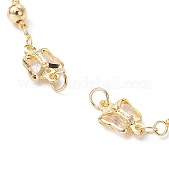 Realizzazione di braccialetti fatti a mano con catene a maglie in ottone a farfalla&nbsp;AJEW-JB01150-26