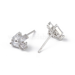 Aretes geométricos con circonitas cúbicas transparentes&nbsp;EJEW-L234-085P
