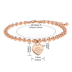 Bracelets de cheville à breloques en acier inoxydable pour la Saint-Valentin&nbsp;JA189A