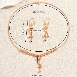 Ensembles de boucles d'oreilles et de colliers à pampilles en alliage à perles rondes pour femmes&nbsp;QK4350