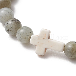 Bracelets en perles de labradorite naturelle et turquoise synthétique&nbsp;BJEW-JB13570