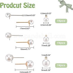 84 stücke 6 arten acryl imitation perle perlen ball stud ohrring Zubehörse&nbsp;STAS-FH0001-55