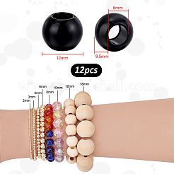 12 pièce de perles européennes en acier inoxydable 304&nbsp;OPDL-PH0001-06B