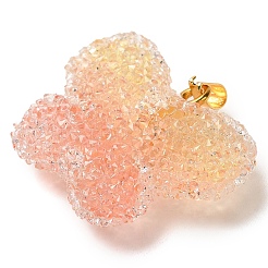 Pendenti in resina trasparente con strass punteggiati&nbsp;RESI-N040-02G-RS