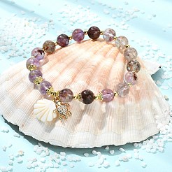 Bracelets en perles de quartz lodolite naturel&nbsp;BJEW-JB14149-01