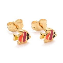 Ohrstecker aus Emaille aus 304 Edelstahl&nbsp;EJEW-B009-24G