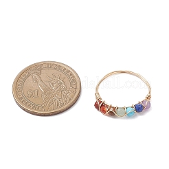 Natürliche Edelstein-Chakra-Fingerringe&nbsp;RJEW-JR00949-01