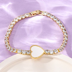 Bracelets à maillons en laiton micro pavé de zircones cubiques pour femmes&nbsp;BJEW-K273-01G-06