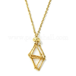 Collar con soporte de jaula de cristal&nbsp;NJEW-JN04603-01