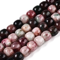 Teñidos naturales blancas abalorios de jade hebras&nbsp;G-T138-D25