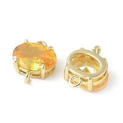Colgantes de conector de circonita cúbica pavé de latón&nbsp;KK-F892-53G-08