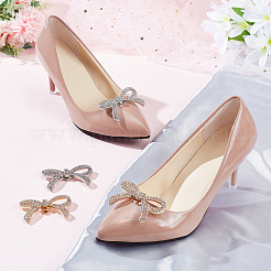 4 stücke 2 farben legierung kristall strass hochzeit schuh dekorationen&nbsp;FIND-CP0001-41A