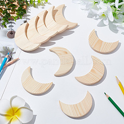 Unfertige Halbmondform aus Holz&nbsp;WOOD-WH0124-09