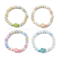 Pulseras de cuentas de vidrio y turquesa sintética&nbsp;BJEW-JB13889-01