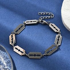 Bracelets à maillons rectangulaires en acier inoxydable 304 pour hommes et femmes&nbsp;BJEW-D042-38P