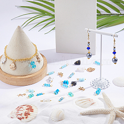 30 pezzo 15 stili vetro e ossidiana fiocco di neve naturale e magnesite naturale e howlite sintetica e giada bianca naturale e ciondoli in lega&nbsp;PALLOY-FH00198