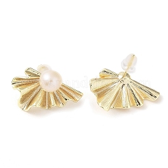 Ohrringe mit Blatt-Naturperlen&nbsp;EJEW-L286-01G