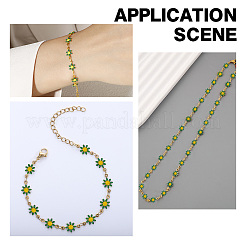 DIY Blumen Messing Emaille Gliederketten Armbänder/Halsketten Herstellungssets&nbsp;DIY-AR0004-11