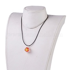 Collane con pendenti in vetro murano e collane in cordino di pelle di vacchetta&nbsp;NJEW-JN02317-M